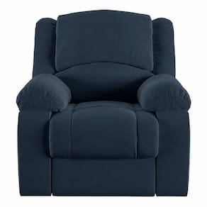 Poltrona Do Papai Reclinável Pietra Zero Wall Fh9 Veludo Azul - Mpozenato