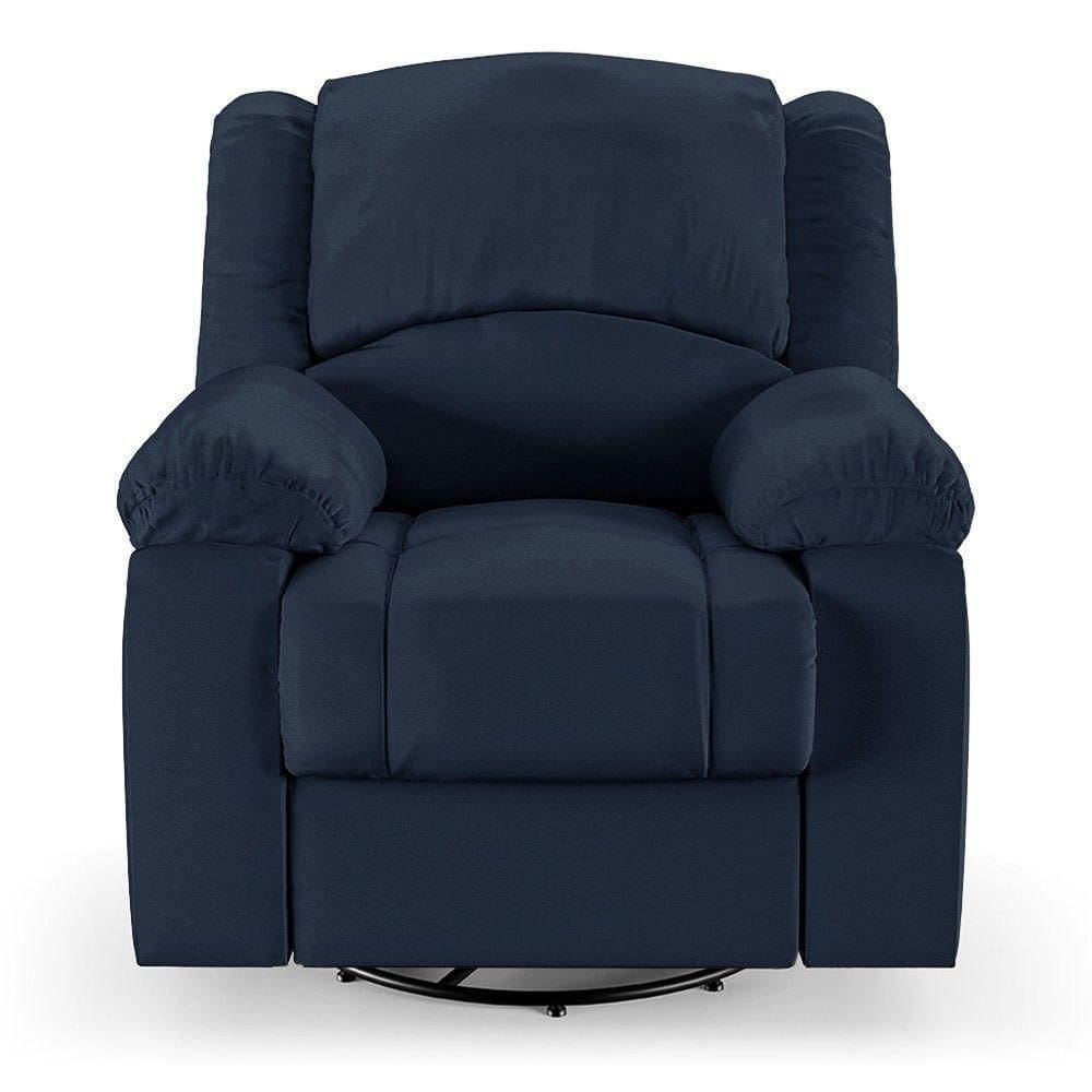 Poltrona Do Papai Reclinável Pietra Glider Giratória Usb Fh9 Pu Azul - Mpozenato