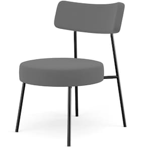 Poltrona Decorativa Base Fixa Londres L02 Suede Cinza - Lyam