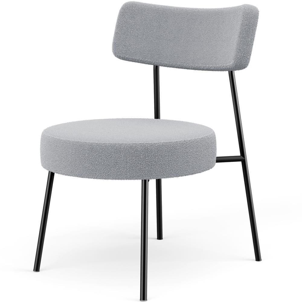 Poltrona Decorativa Base Fixa Londres L02 Bouclê Cinza - Lyam