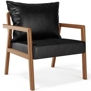 Poltrona Decorativa E Living Alícia B04 Couríssimo Preto Brilho - Lyam Decor