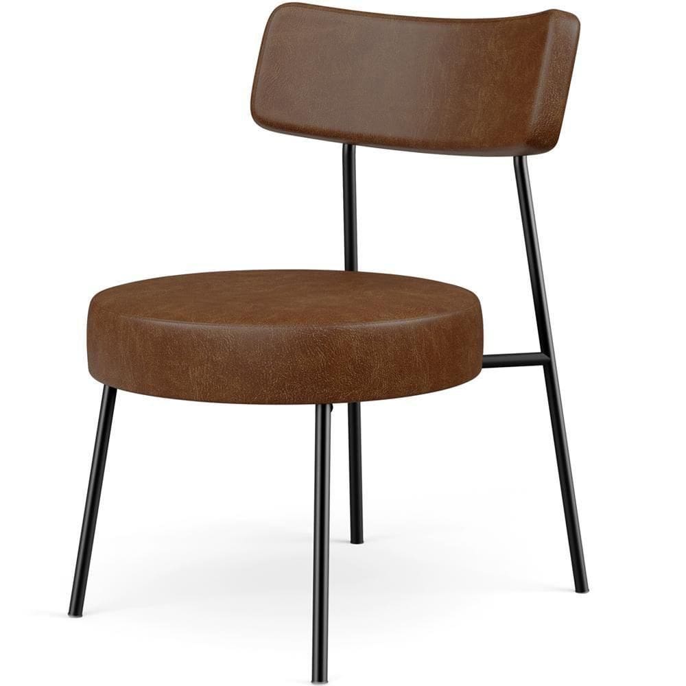 Poltrona Decorativa Base Fixa Londres L02 Couríssimo Marrom - Lyam