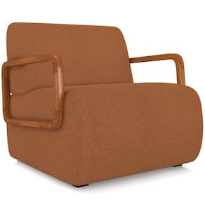 Poltrona Decorativa Orgânica Bruxelas K01 Bouclê Terracota - Lyam Decor
