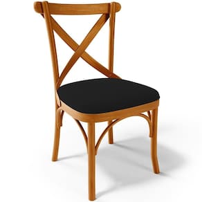 Cadeira Para Sala De Jantar E Estar Living Estofada ávila L02 Suede Preto - Lyam