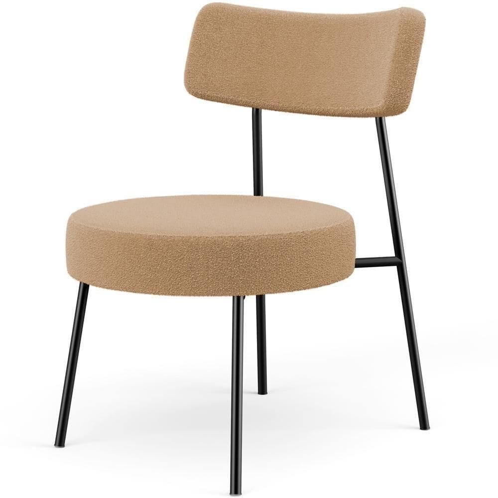 Poltrona Decorativa Base Fixa Londres L02 Bouclê Mostarda - Lyam