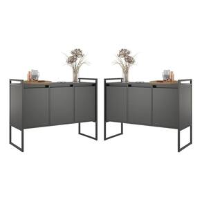 Buffet 3 pts Rouxe Conj2 Unidades - Preto Preto