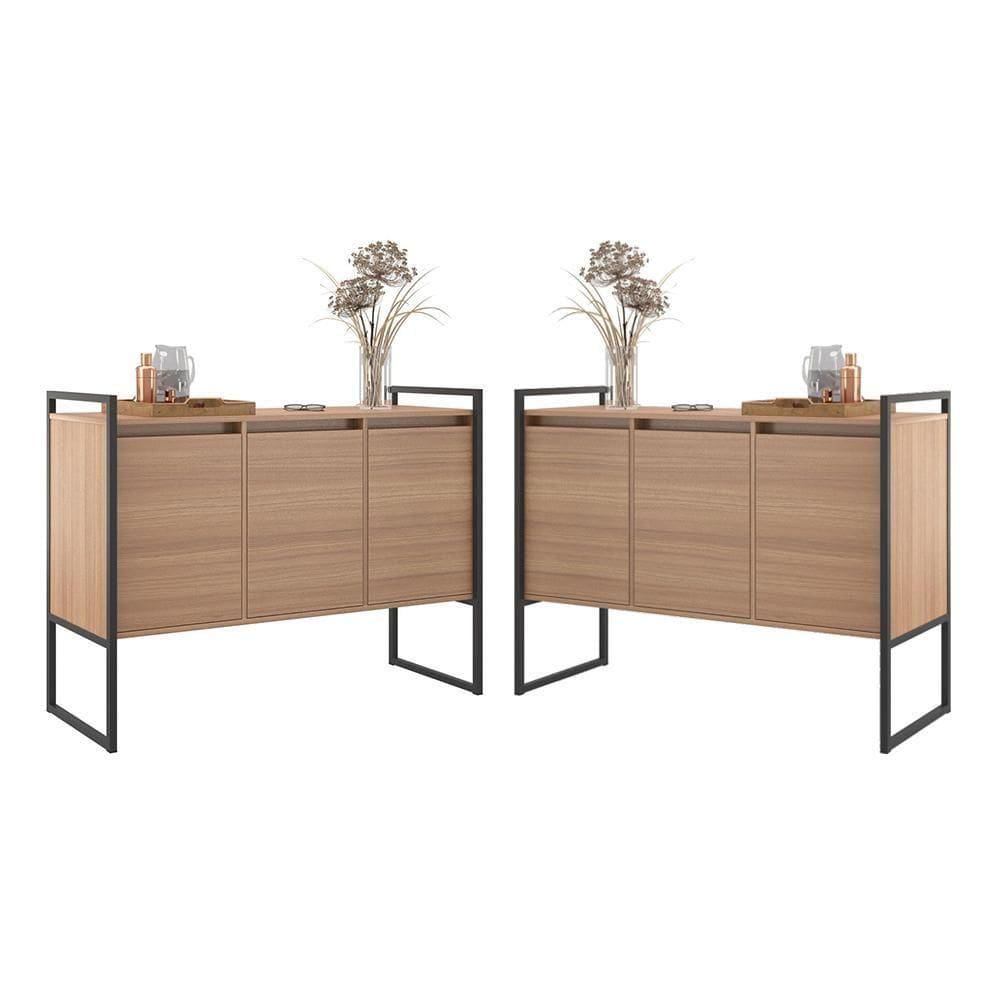 Buffet 3 Portas Rouxe Conjunto 2 Unidades - Montana Montana