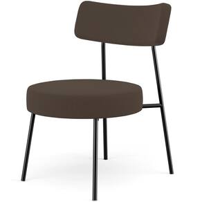 Poltrona Decorativa Base Fixa Londres L02 Suede Marrom - Lyam
