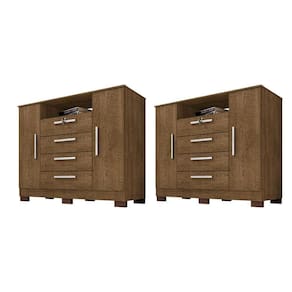 Kit Com 2 Cômoda Madri 2 Portas 4 Gavetas Malbec Incorplac