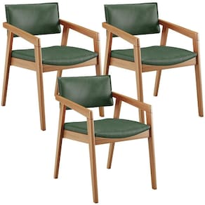 Kit 03 Cadeiras De Jantar Estar Living Giorgia L02 Couríssimo Verde Musgo