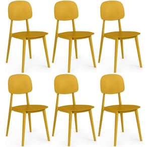 Kit 6 Cadeiras Itália Para Sala/cozinha Em Polipropileno - Amarelo