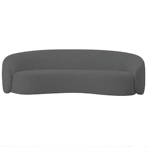 Kit Sofá 3 Lugares 180cm E 2 Poltronas Orgânica Luxo Recepção Amore Linho - Doce Sonho Móveis Cor Cinza Escuro