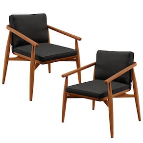 Kit 02 Poltronas Com Cintas De Corano Linho Chumbo