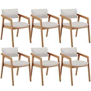 Kit 06 Cadeiras Para Sala De Jantar Estar Living Giorgia B04 Bouclê Cru - Lyam Decor