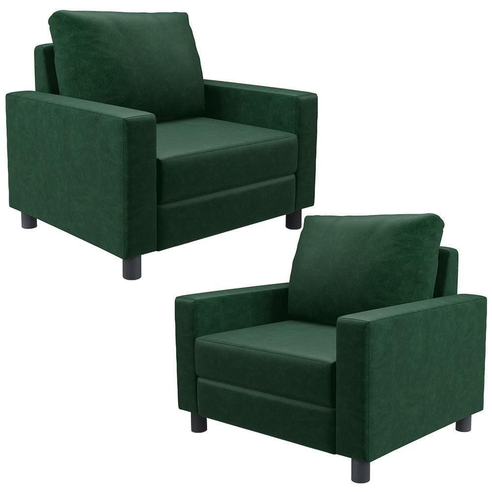 Kit 02 Poltronas Malta Facto Verde Musgo