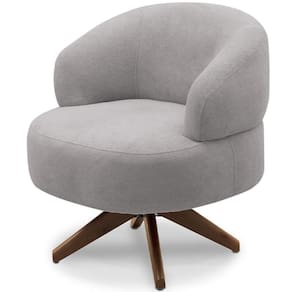Poltrona Decorativa Giratória Sala De Estar Living Seven F04 Veludo Cinza - Lyam Decor