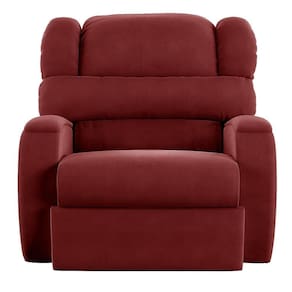 Poltrona Do Papai Reclinável Kalie Manual Gatilho Fh9 Veludo Vermelho - Mpozenato