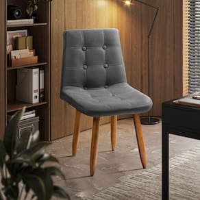 Cadeira Poltrona Jade Sala Estar Penteadeira Veludo Chumbo