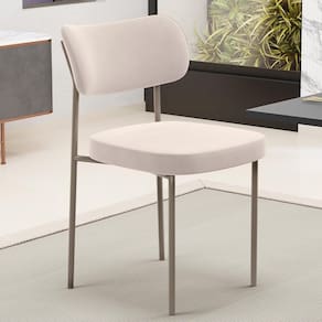Cadeira Decorativa Sala De Jantar Melina Base Arena L02 Suede Bege - Lyam Decor