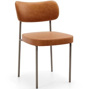 Cadeira Decorativa Sala De Jantar Melina Base Arena L02 Couríssimo Canela - Lyam Decor