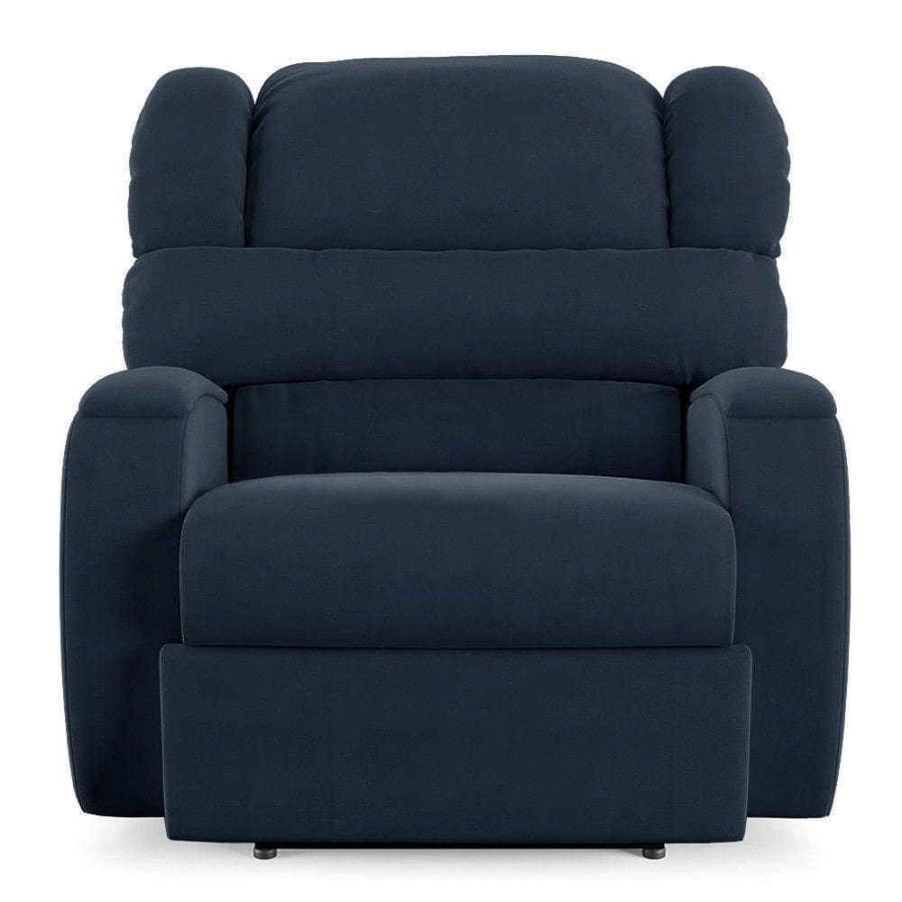 Poltrona Do Papai Reclinável Kalie Elétrica Botão Led Fh9 Veludo Azul - Mpozenato