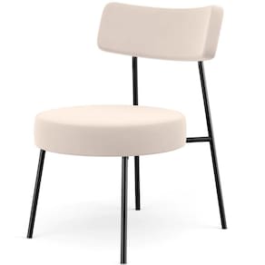Poltrona Decorativa Base Fixa Londres L02 Suede Bege - Lyam
