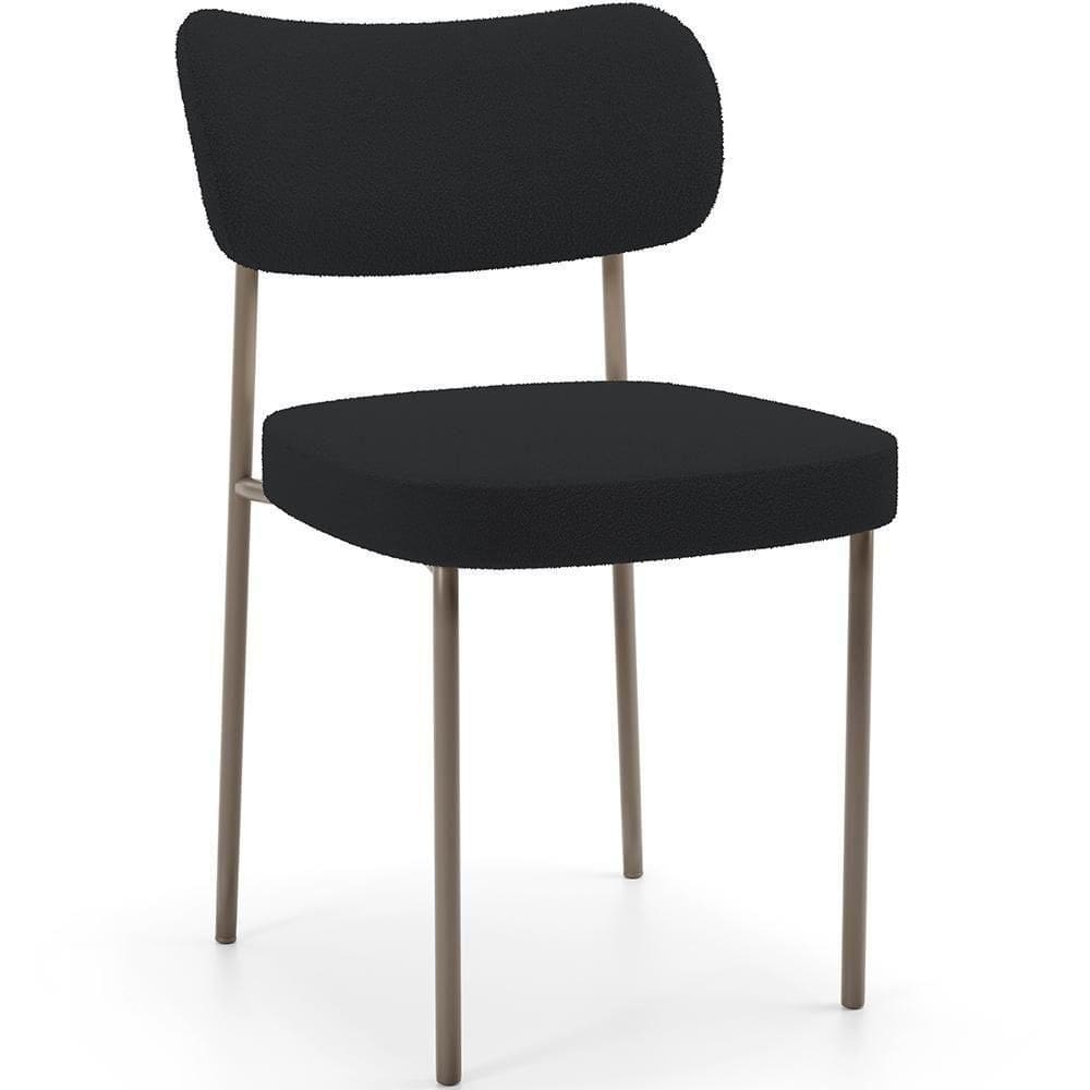 Cadeira Decorativa Sala De Jantar Melina Base Arena L02 Bouclê Preto - Lyam Decor