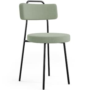 Cadeira Decorativa Estofada Para Sala De Jantar Barcelona L02 Bouclê Oliva