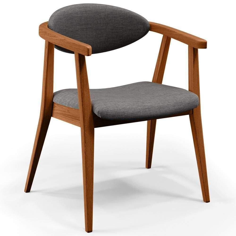 Poltrona Cecília Linho Cinza Escuro