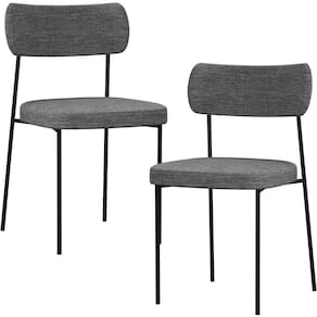 Kit 02 Cadeiras Para Sala De Jantar L02 Cinza Escuro