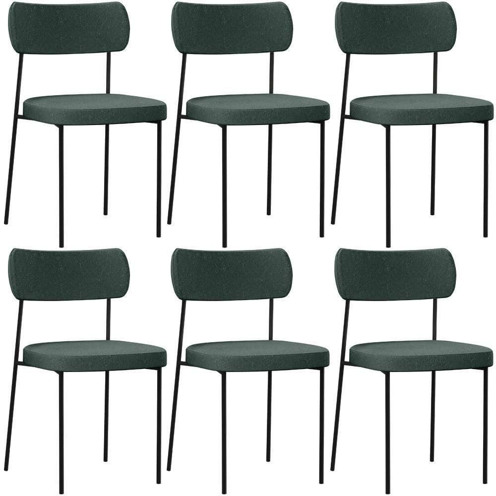 Kit 06 Cadeiras Sala De Jantar L02 Verde