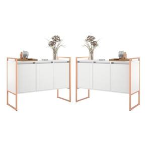 Buffet 3 pts Rouxe Conj2 Unidades - Branco Cobre Branco Cobre