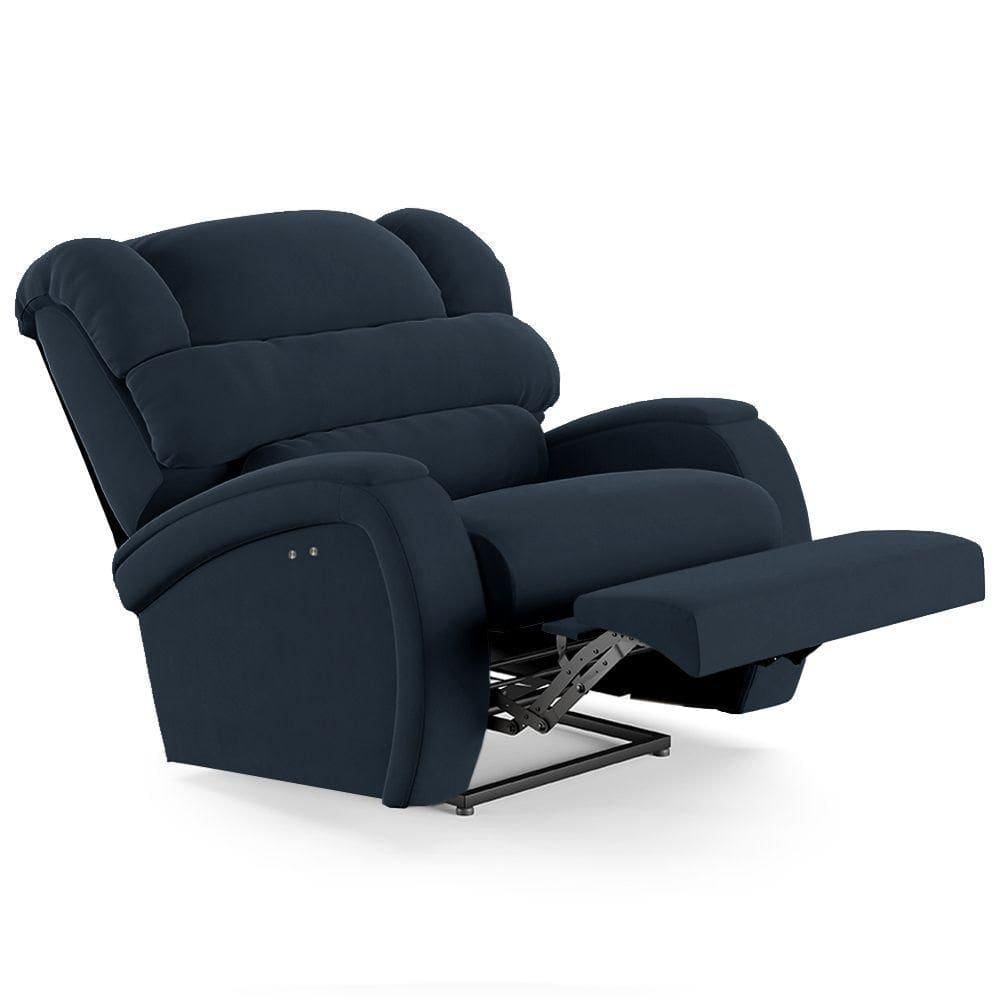 Poltrona Do Papai Reclinável Kalie Power Touch Fh9 Veludo Azul - Mpozenato
