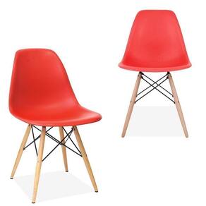 Kit 02 Cadeiras Eiffel Charles Eames F03 Vermelho