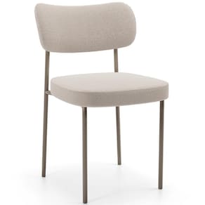 Cadeira Decorativa Sala De Jantar Melina Base Arena L02 Bouclê Creme - Lyam Decor