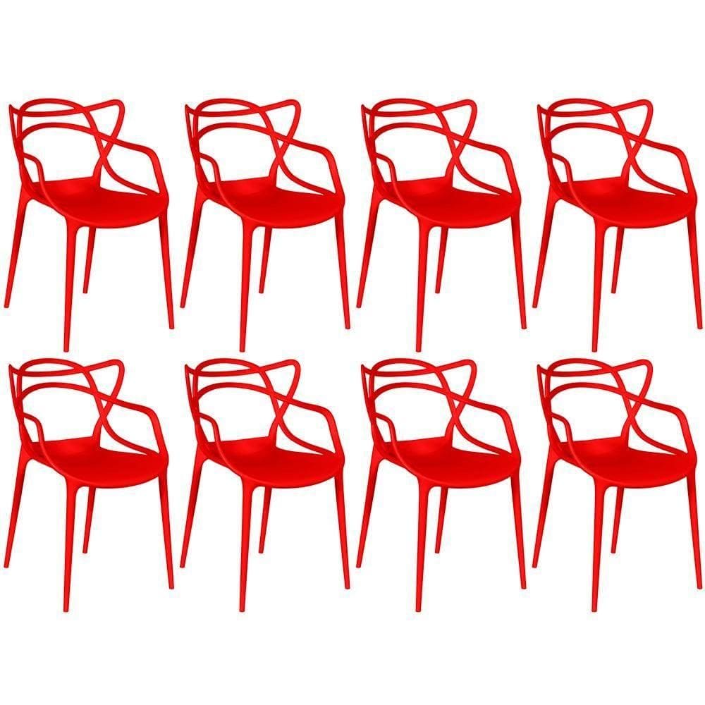 Kit 8 Cadeiras Allegra - Vermelho