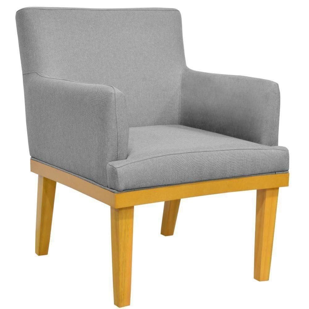 Poltrona Beatriz Linho Cinza Escuro