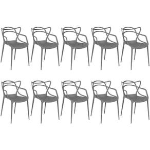 Kit 10 Cadeiras Allegra - Cinza Escuro