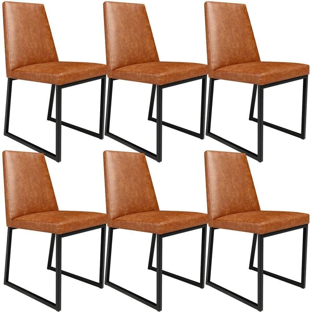 Kit 06 Cadeiras Sala De Jantar L02 Camel