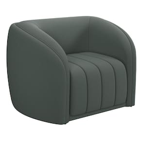 Poltrona Decorativa Para Sala De Estar Lazio M03 Veludo Cinza - Lyam Decor