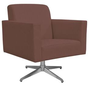 Poltrona Com Base Giratória Para Sala De Estar Suede Rosê