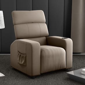 Poltrona Reclinável Para Sala Hull Veludo Cappuccino