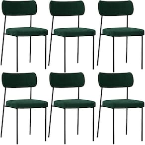 Kit 06 Cadeiras Estofadas Para Sala De Jantar Bouclê Verde