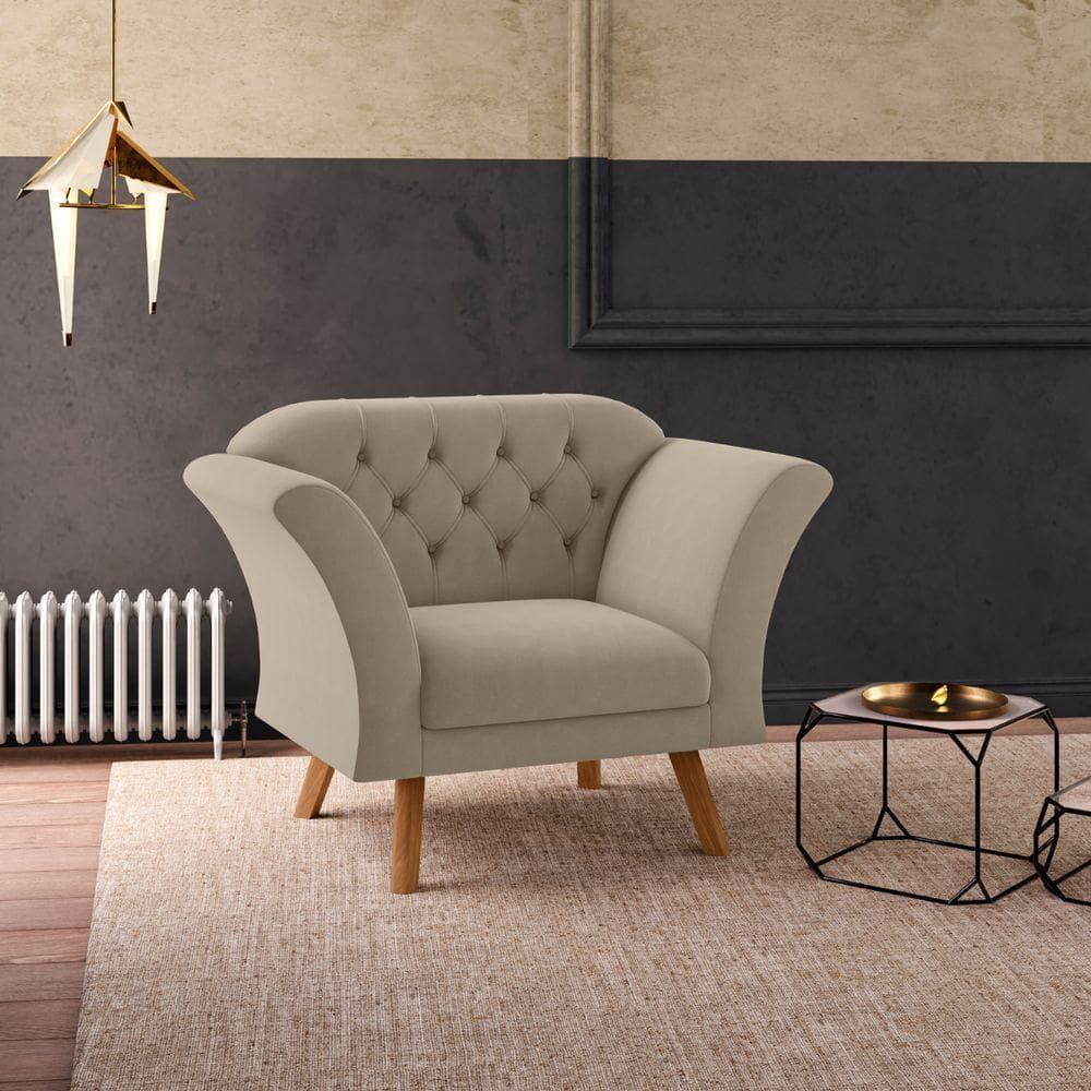 Poltrona Decorativa Roseira Inca Castor