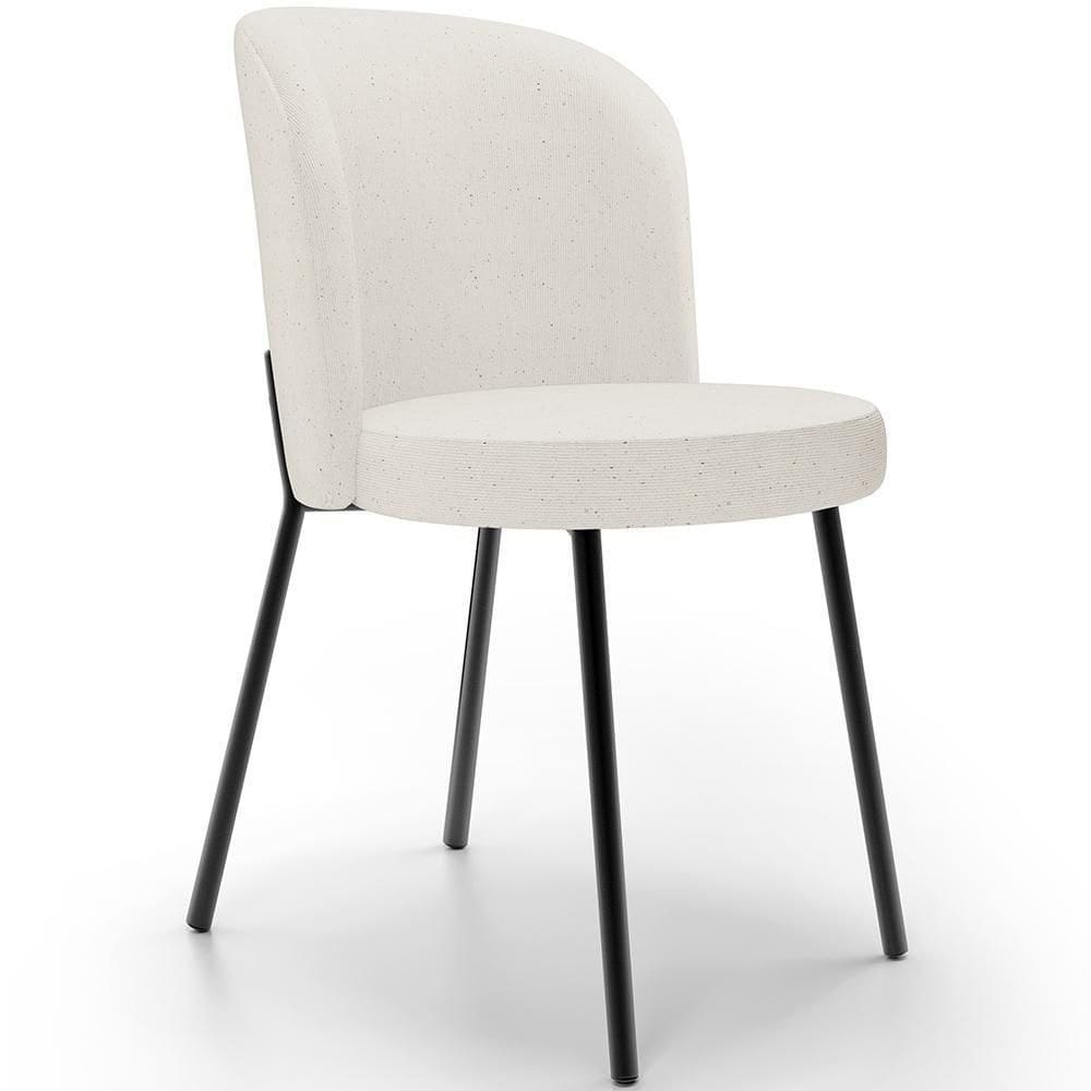 Cadeira Para Sala De Jantar Cozinha Estofada Gavi L02 Linho Bege - Lyam Decor