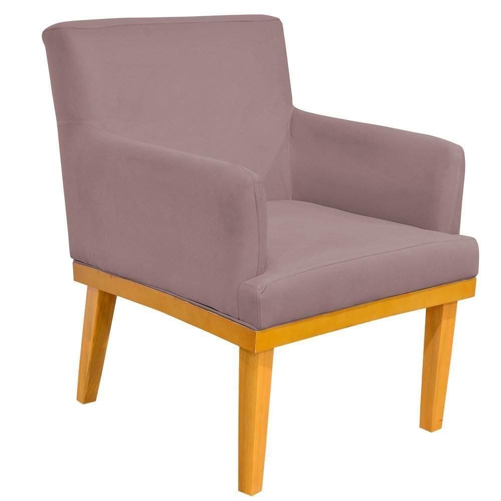 Poltrona Base Mel Beatriz Suede Rosê