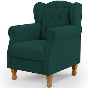 Poltrona Decorativa Para Sala De Estar Yara P02 Bouclê Verde - Lyam Decor