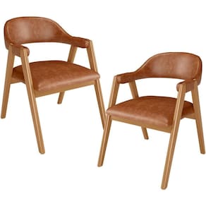 Kit 02 Cadeiras De Jantar E Estar Living Estofada Nadja L02 Couríssimo Camel