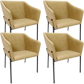 Kit 4 Cadeiras Para Sala De Jantar Estar Living Olívia L02 Couríssimo Fendi - Lyam Decor