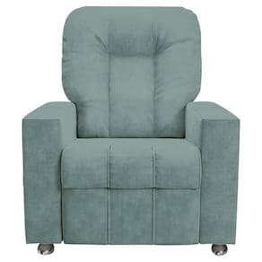 Poltrona Do Papai Reclinável Romeo F05 Veludo Azul Claro